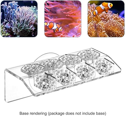 Miniatura 8 de MiOYOOW Coral Frag - Soporte acrílico transparente de coral con ventosa para acuario, hogar, peceras, bomba de agua (8 agujeros para enchufe)