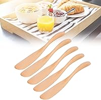 Vista 3 de LIZEALUCKY Cuchillo de mantequilla de madera hecho a mano, esparcidores de queso de gelatina, esparcidores de condimentos, mini espátulas