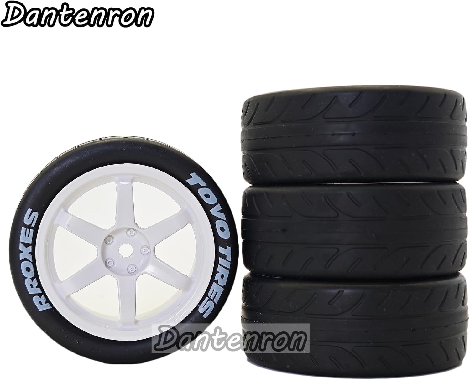 1/10 RC On Road Tires OD 68mm and Hard Plastic Street Wheels 12mm Hex Touring Tyres for 1:10 Rally Racing Drift Car Tamiya TT01 TT02 XV01 HPI KYOSHO HSP PTG2 Traxxas TA06 A959 4PCS (White)