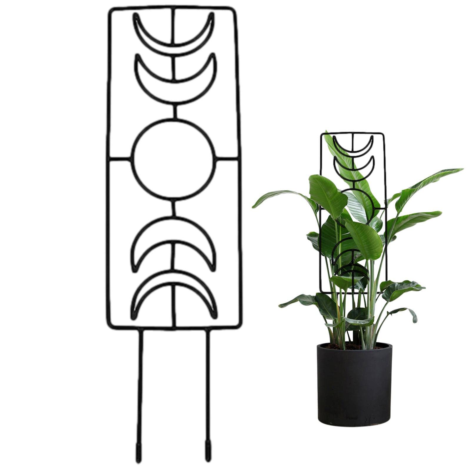 Plant Trellis For Climbing Plants Indoor With Moon Patterns | Flower Stakes For Plants Peony Support With Moon Patterns | Metal Flower Plant Support, Gardening Sticks For Amaryllis, Marigold, Soptec