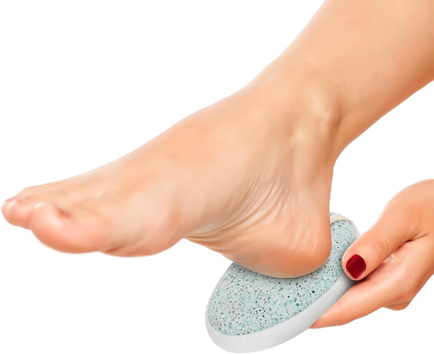 2pcs Oval Foot File Pumice Stone Callus Remover Dead Skin Exfoliating Foot Care Tool for Rough Heels and Cracked Skin, Portable Pedicure Accessory in Nordic Green
