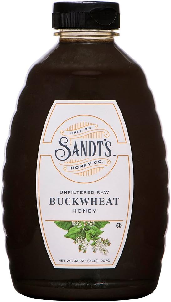 Sandt's Buckwheat Honey, Unfiltered Raw Honey, Non-GMO Genuine, Pure Honey (2 lbs)