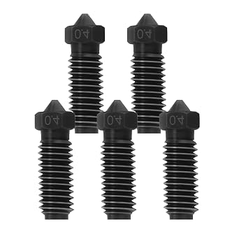 IdeaFormer-3D 5Pcs 0.4mm Kobra S1/Kobra 3/Kobra 3 V2 Extruder Hotend Nozzles, High Temperature Resistance Hardened Steel Nozzle Kit for Anycubic Kobra S1/Kobra 3/Combo 3D Printer Accessories