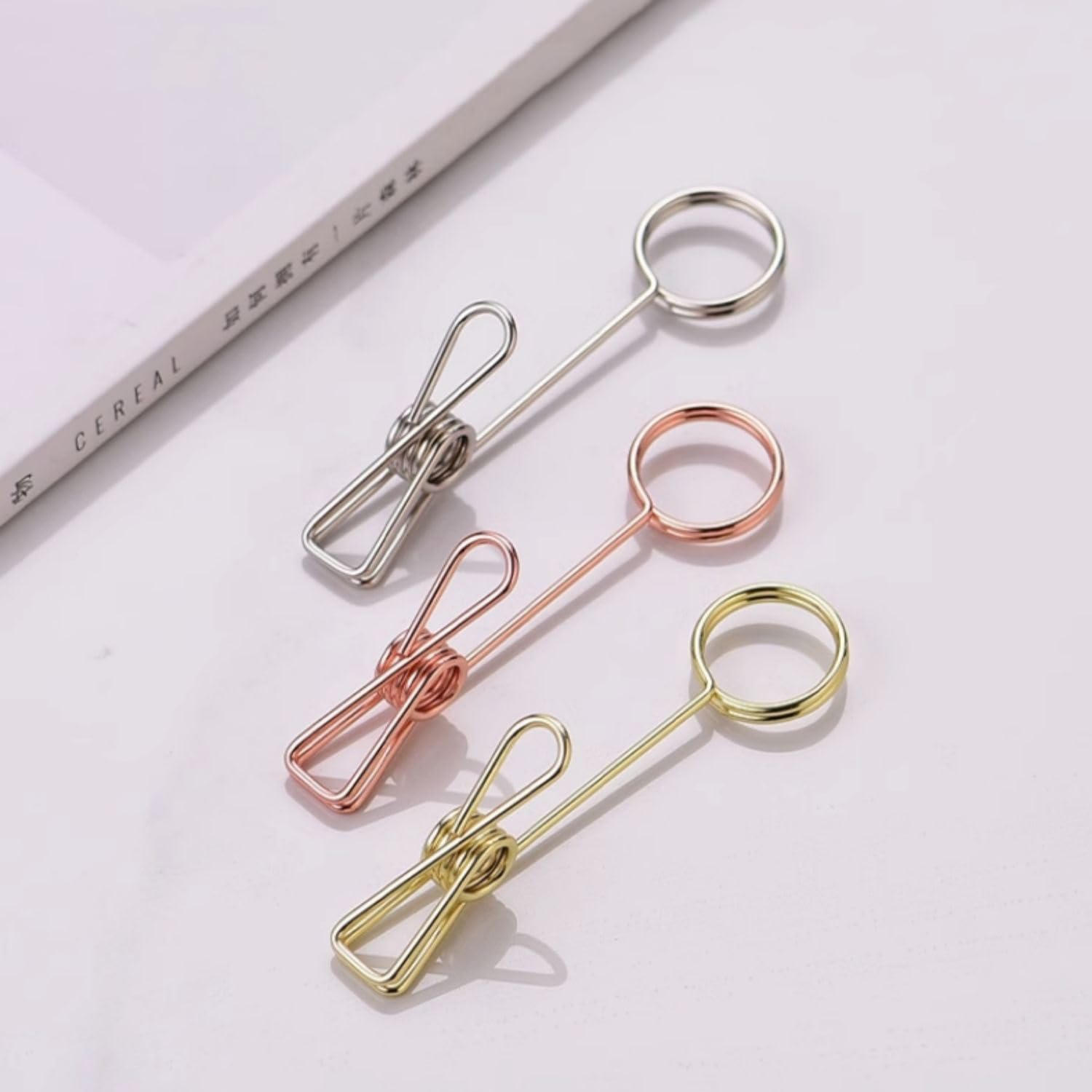 Clip de signe de porte-étiquettes, 6 pièces, support de signe en acier inoxydable, Clip de signe de supermarché de dessert, présentoir de prix de boulangerie de gâteau(Silver,10CM)