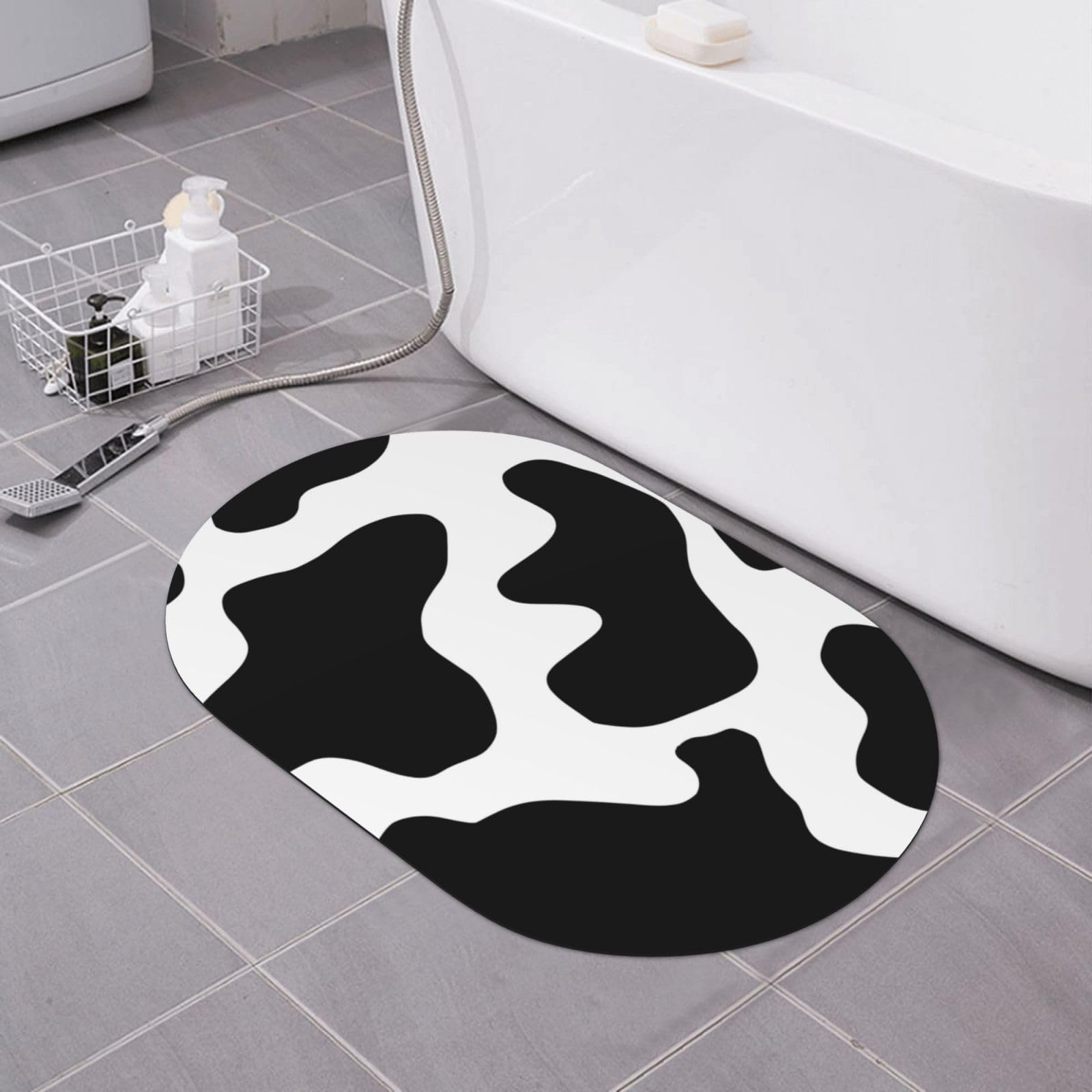 Tapis de bain en terre de diatomée doux BONDIJ motif vache