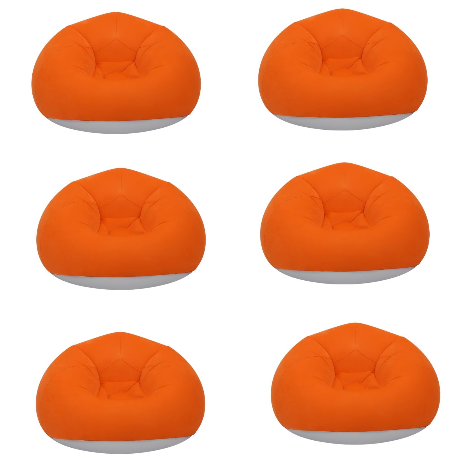 6 Pcs Inflatable Bean Bag Chairs with Pump, Blow up Couch for Kids &amp; Adults