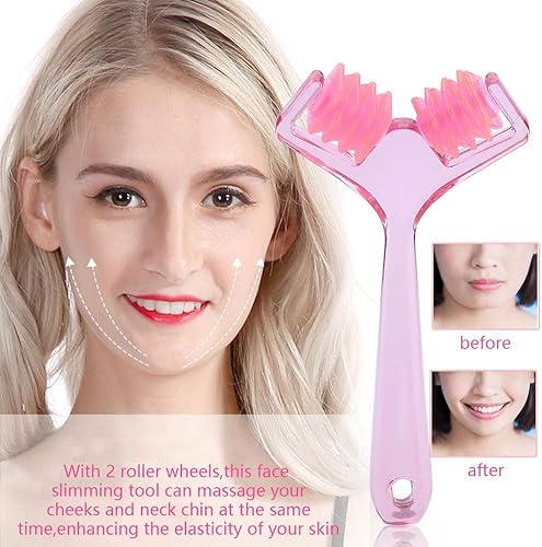Miniatura 2 de Masajeador de rodillos faciales, adelgazante, quita la barbilla y aprieta la piel, removedor de grasa facial, herramienta de masaje manual,