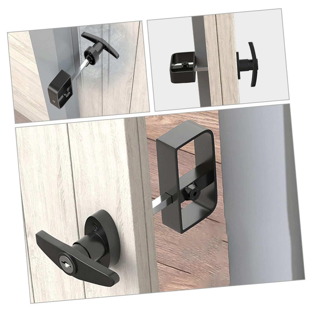 Abaodam 1Set Serratura T con Maniglia Scorrevole per Set Serratura e Sicura Facile Installazione per Garage e Cancelli Design e Versatile
