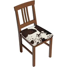 Cowhide Print Seat Covers for Dining Room Chairs Set of 2 Cow Skin Print Chair Covers Washable Stretch Chair Seat Covers Cushion Slipcovers for Kitchen Office