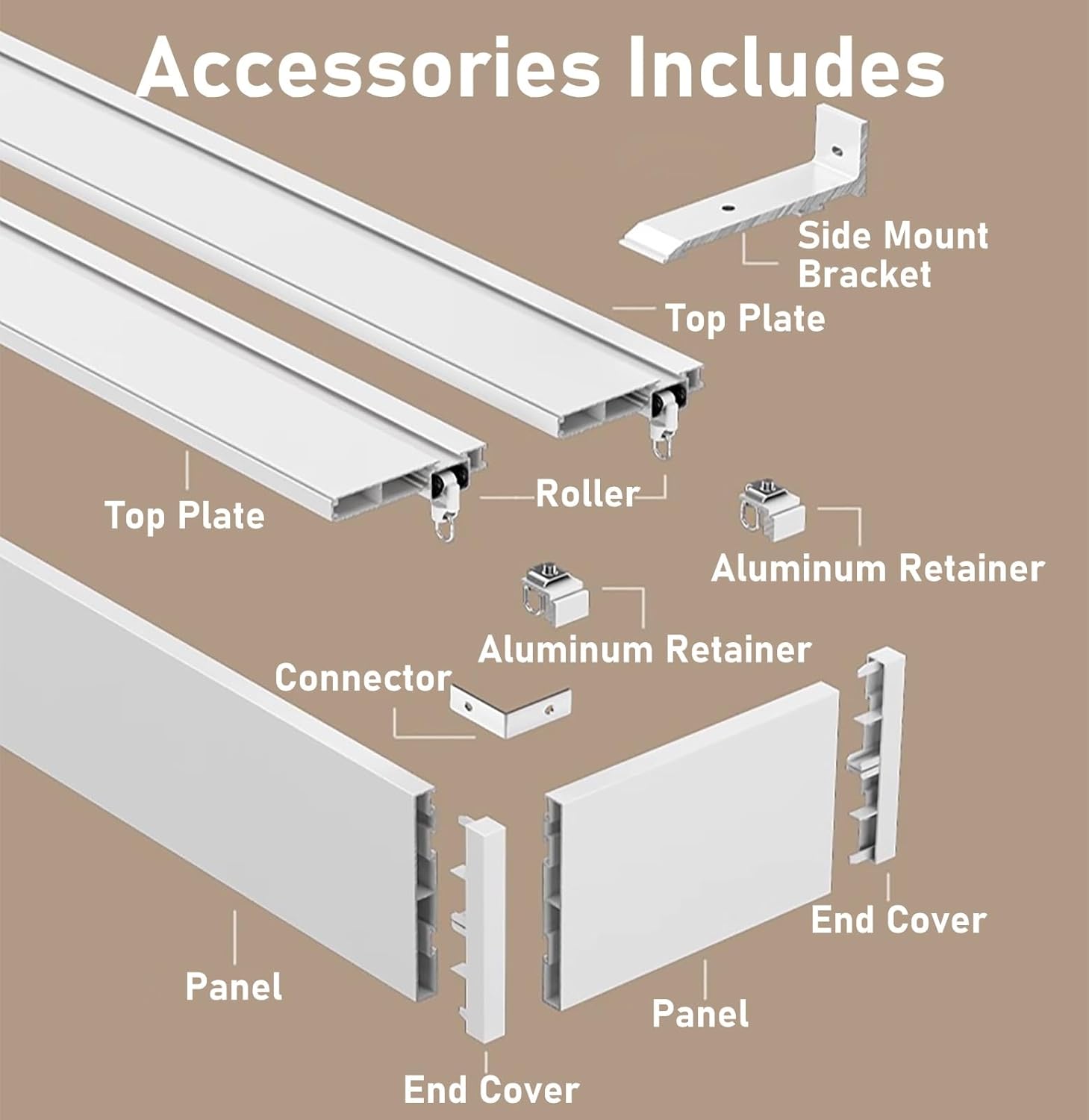 Double Rail Curtain Cornice Box, 2.6m Wall Mounted Aluminum Valance for Curtains & Blinds, Extra Long Decorative Window Treatment, Ideal for Roller & Venetian Blinds