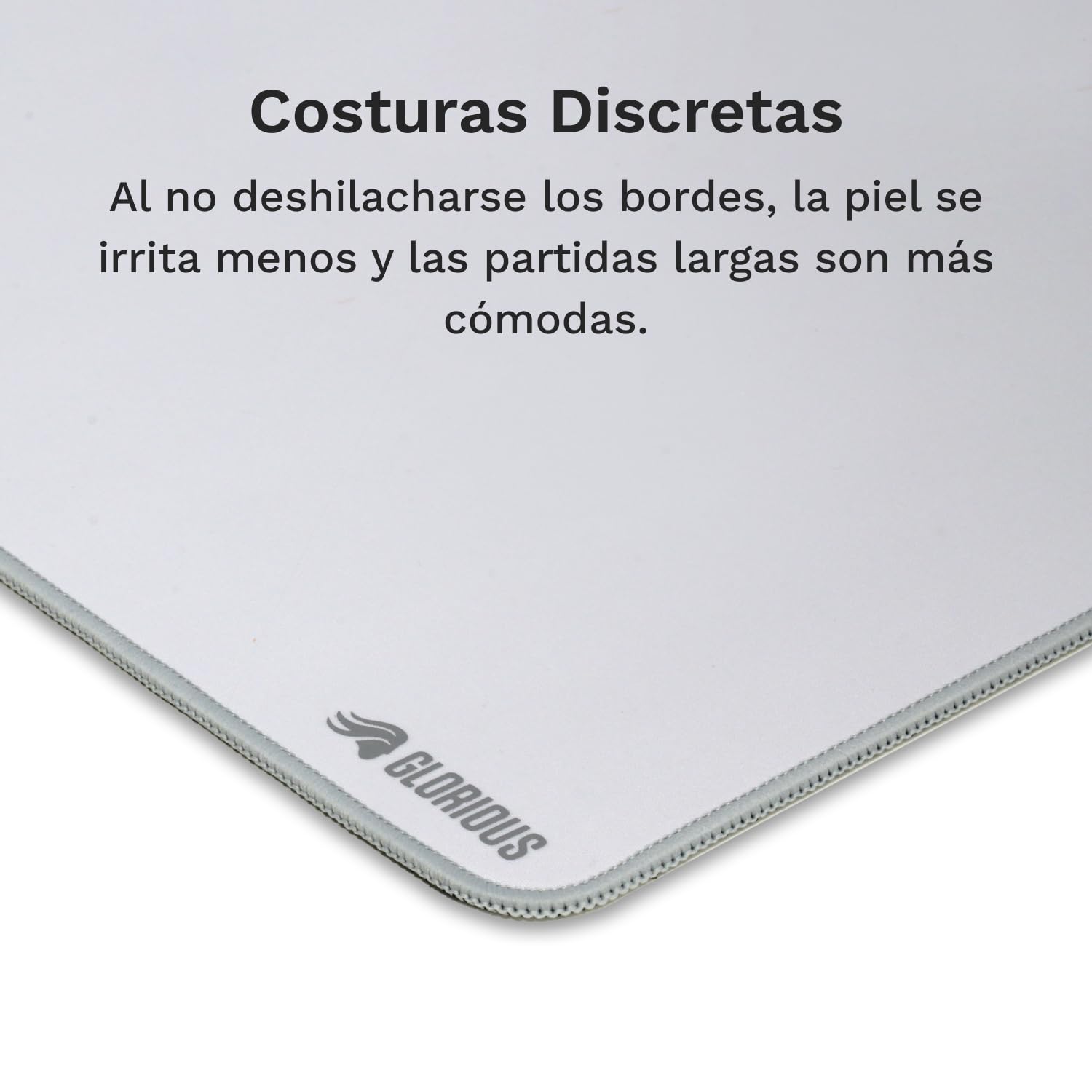 GLORIOUS Alfombrilla de Tela Gaming Bordes Cosidos 3XL Extended (Blanco) | Superficie suave optimizada, lavable a máquina, base de goma antideslizante para velocidad, control alto, suma precisión