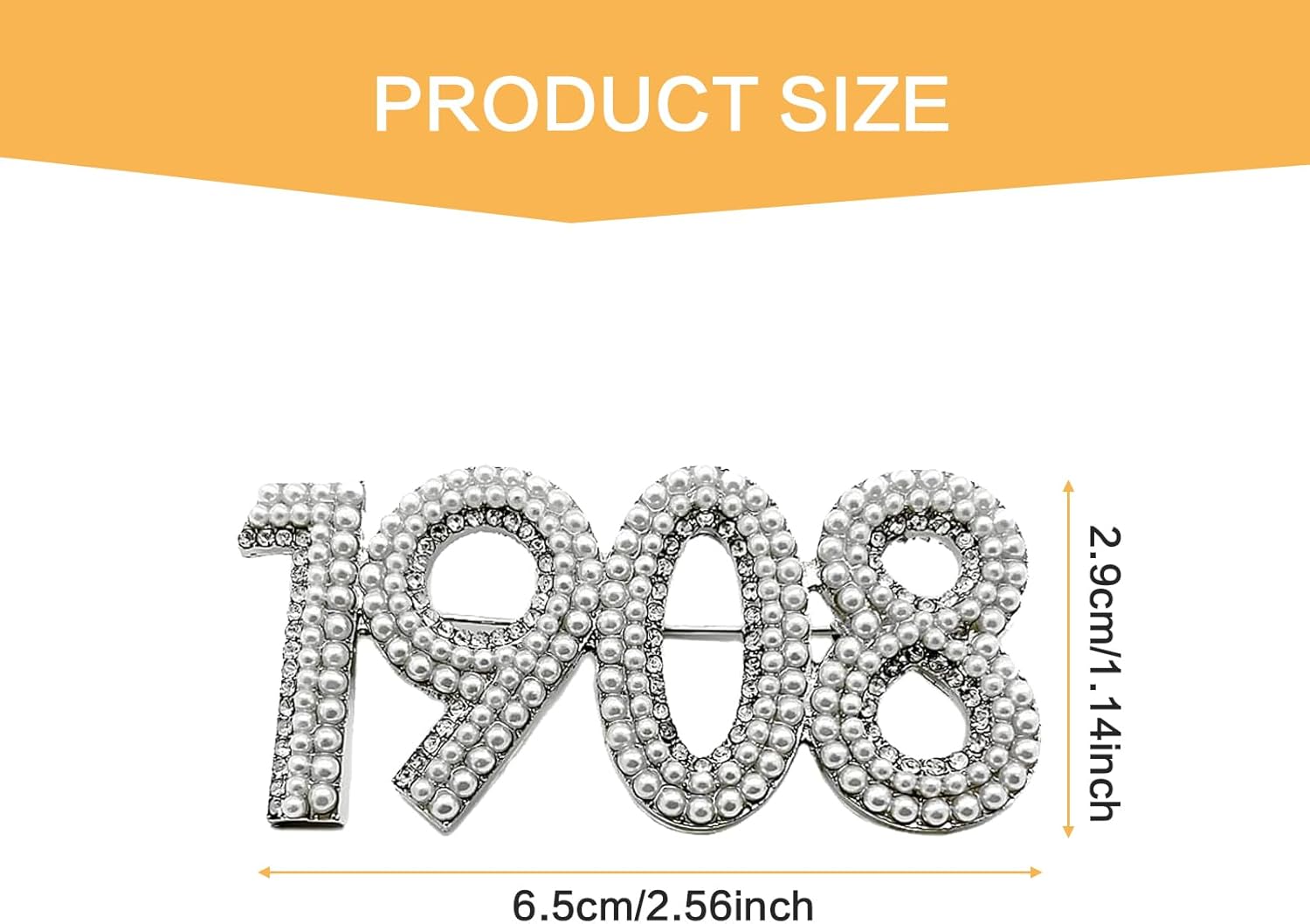 1908 Pin AKA Paraphernalia Brooch Pins Pearl Brooch for Women AKA Sorority Gifts for Women - Image 2