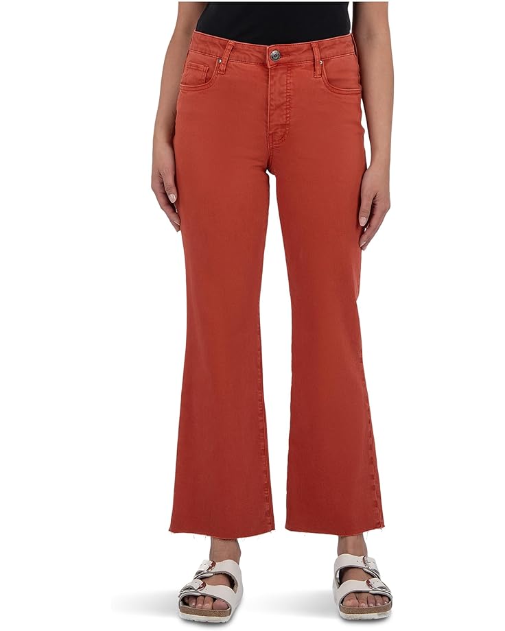 KUT from the Kloth Kelsey High Rise Fab Ab Ankle Flare With Raw Hem - Main View