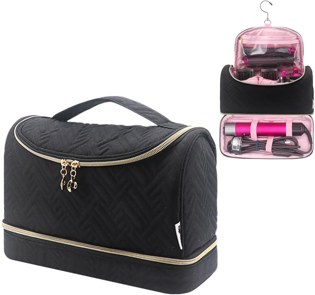 Double-Layer Travel Case Compatible with Dyson/Shark Flexstyle, Portable Travel Pouch with Hanging Hook, Carrying Case Compatible 03