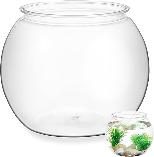POPETPOP Tanque de peces Betta transparente, tanque de peces redondo multifuncional, cuenco de terrarios resistente a caídas para peces dorados y