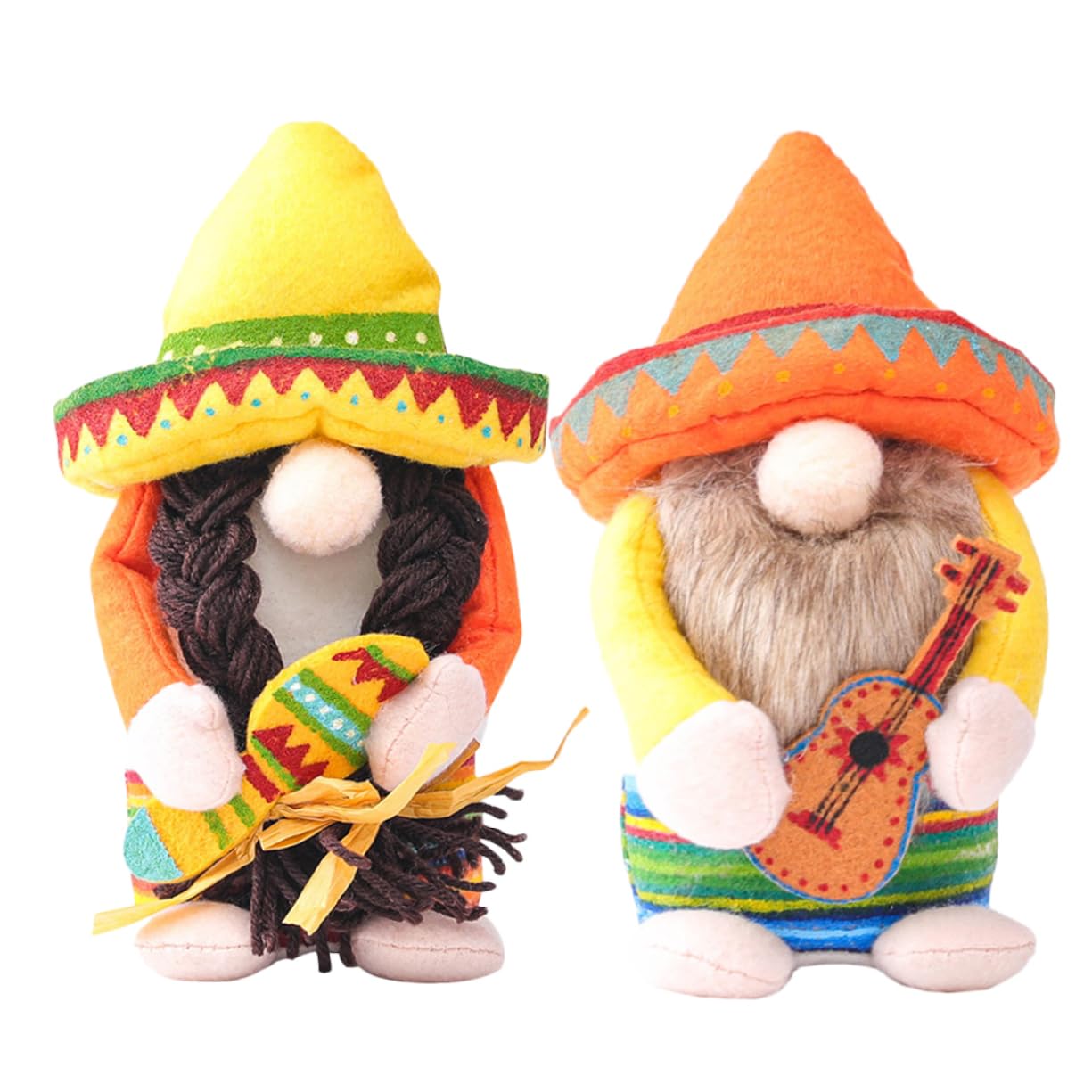 Cabilock 4piezas Muñecos De Creativos De Fiesta Sombrero Mexicano De Decoración Color Amarillo para Fiestas y Eventos Adorables Juguetes para Accesorios De Fotografía