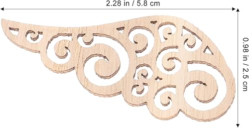 Miniatura 2 de PRETYZOOM 80 piezas de madera de grafiti con corte de alas, piezas de madera de madera para manualidades, decoración de adornos para niños y niños