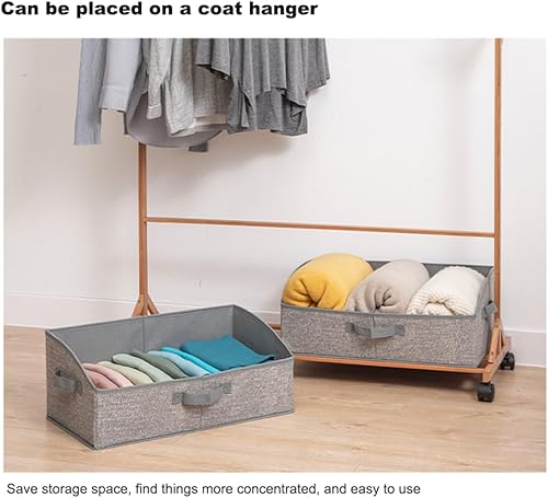 Vista 12 de Paquete de 2 cubos de almacenamiento, contenedores de almacenamiento trapezoidales plegables con asas, cestas de tela para armario para organizar