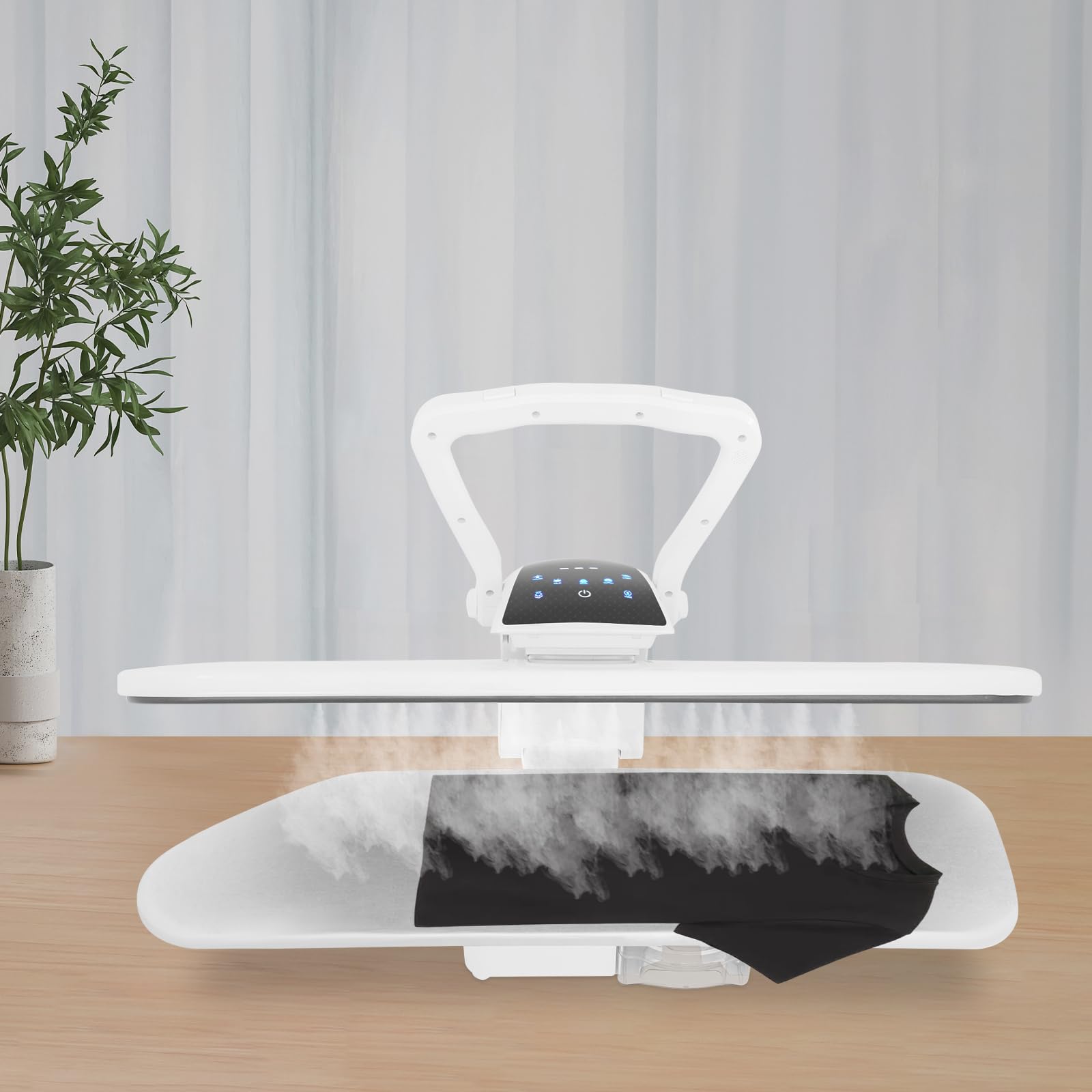 Pressa da stiro a vapore 8810D, 2200W, display LCD, superficie da 91,4 cm, serbatoio dell'acqua da 1000 ml, bianco, per casa e negozi di abbigliamento