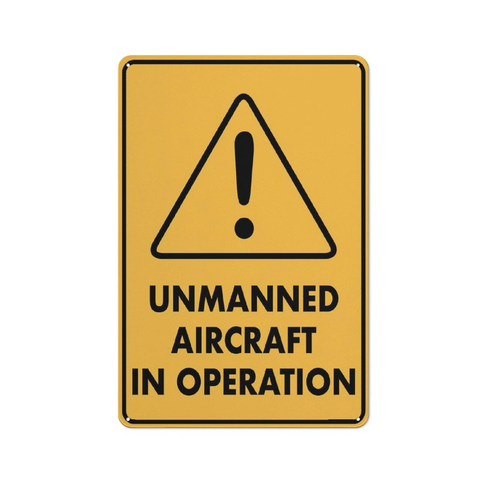 Caution Unmanned Aircraft In Operation Sign Outdoor Metal Sign - 12 X 8 Metal Signs For Business, Workplace, Office, Home, Delivery Signs, Road Signs, Garden Signs