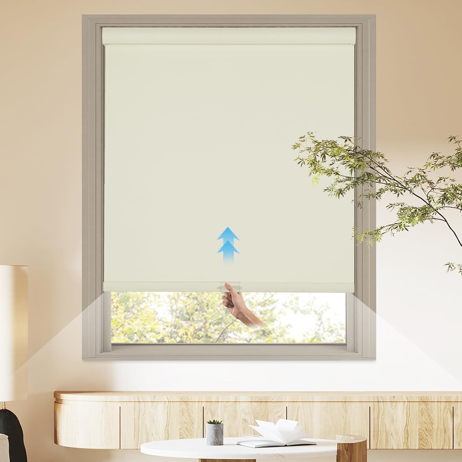 Xidamen Custom Size 100 Blackout Cordless Roller Shades