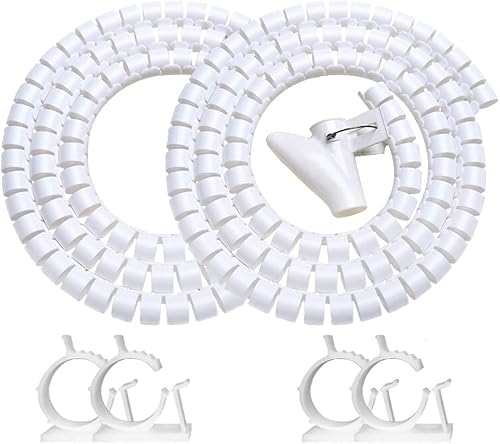 Miniatura 14 de Paquete económico de fundas negras para organización de cables de computadora, gran cubierta de cable de 1.1 pulgadas a prueba de mascotas para