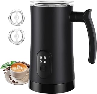 MUMAO 4-in-1 Electric Milk Frother Steamer 11.8oz Automatic Hot Cold Foam Maker Temp Control Latte Cappuccino