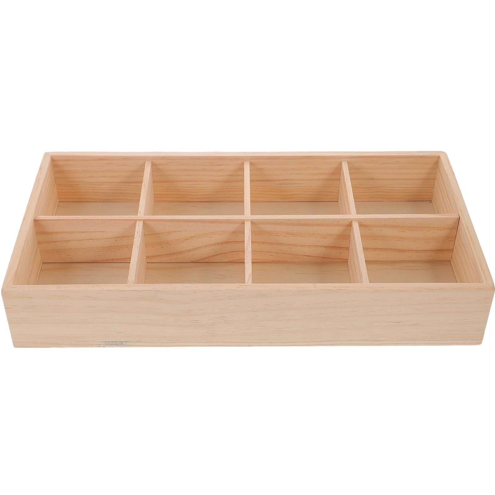 Abaodam Scatola di Immagazzinaggio in Legno Design a Scomparti Multifunzionale per Snack e Bustine Tè, Contenitore Beige per Casa e Tavolo da Camera