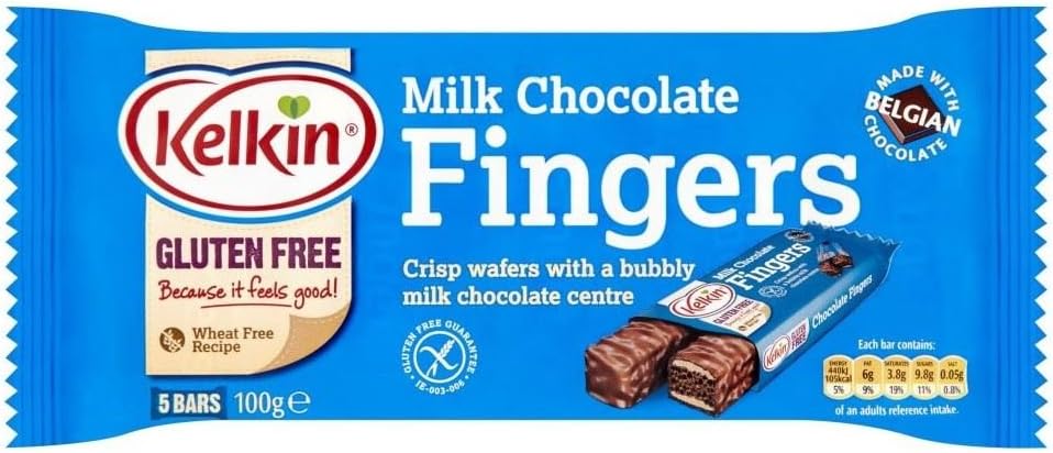 Kelkin Gluten Free Chocolate Fingers (5 per Pack - 100g)