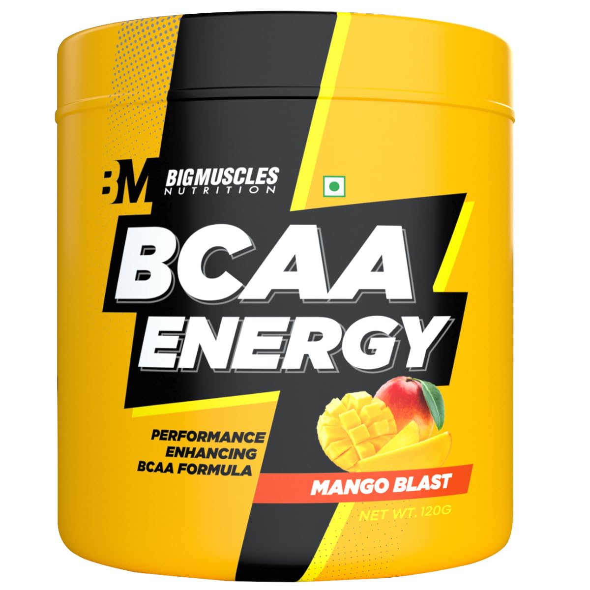 Bigmuscles Nutrition BCAA Energy Powder [20 Serving, Mango Blast], 120 Grams, 20 Servings