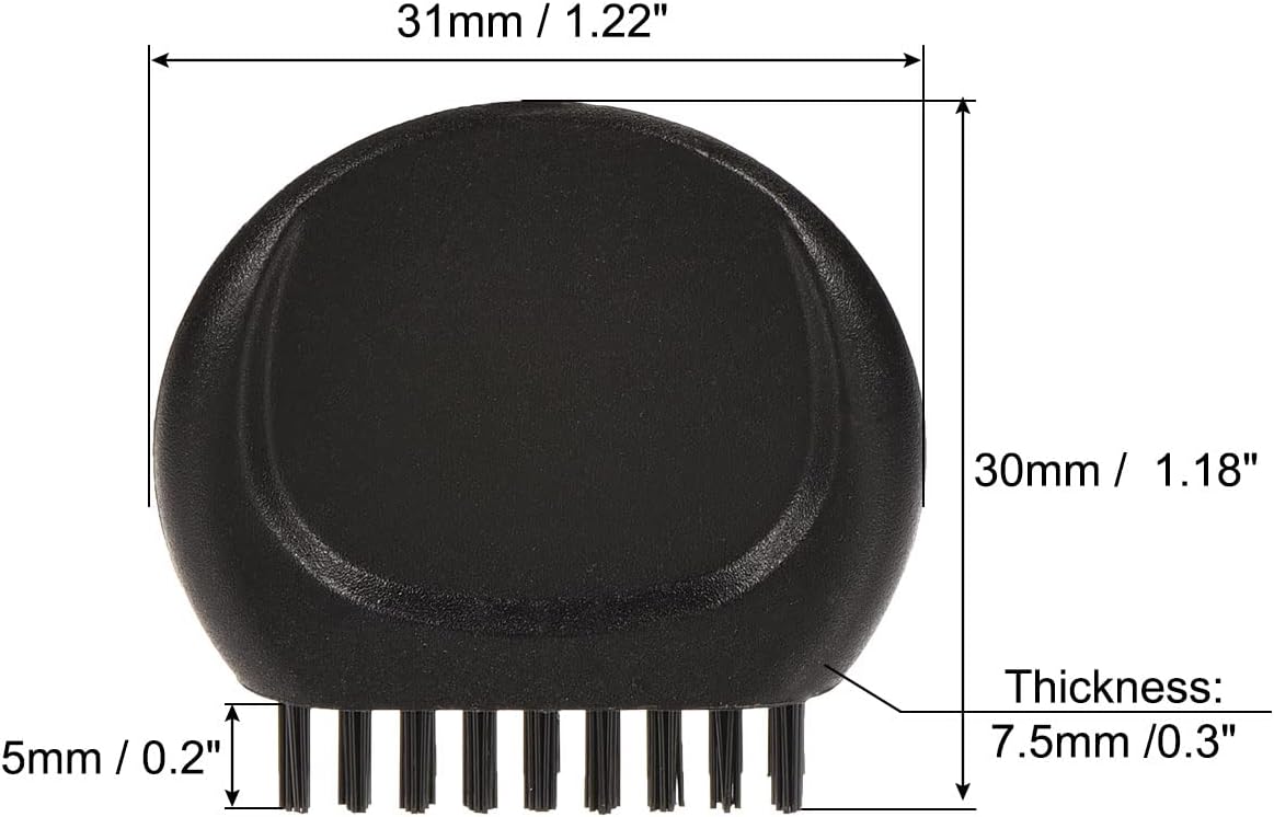Mini Golf Club Brush Portable Pocket Dust Groove Cleaner, Black Pack of 5