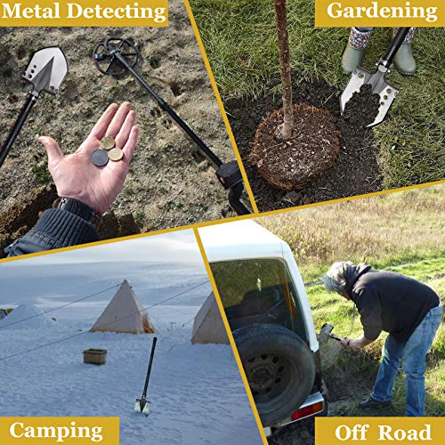 Yeacool Metal Detector Shovel 40 inch, Tactical Shovel Military Grade, Folding Emergency Survival Spade, Portable Swagger Multitool for Camping, Metal Detecting and Off Roading - Thumbnail 5