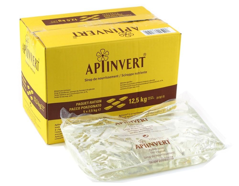 APIINVERT - Sciroppo in buste 5×2,5 kg – Alimento Energetico per Api – Sciroppo Invertito Pronto all’Uso – Nutrizione per Sciami e Alveari – Prodotto di Alta Qualità per Apicoltura