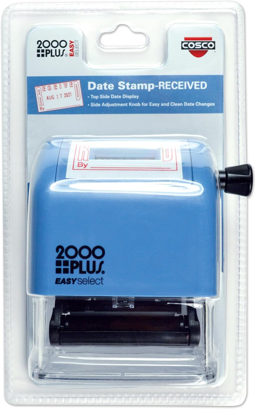 COSCO 2000PLUS ES Dater, Received + Date, 1 X 1.81, Red, Plastic