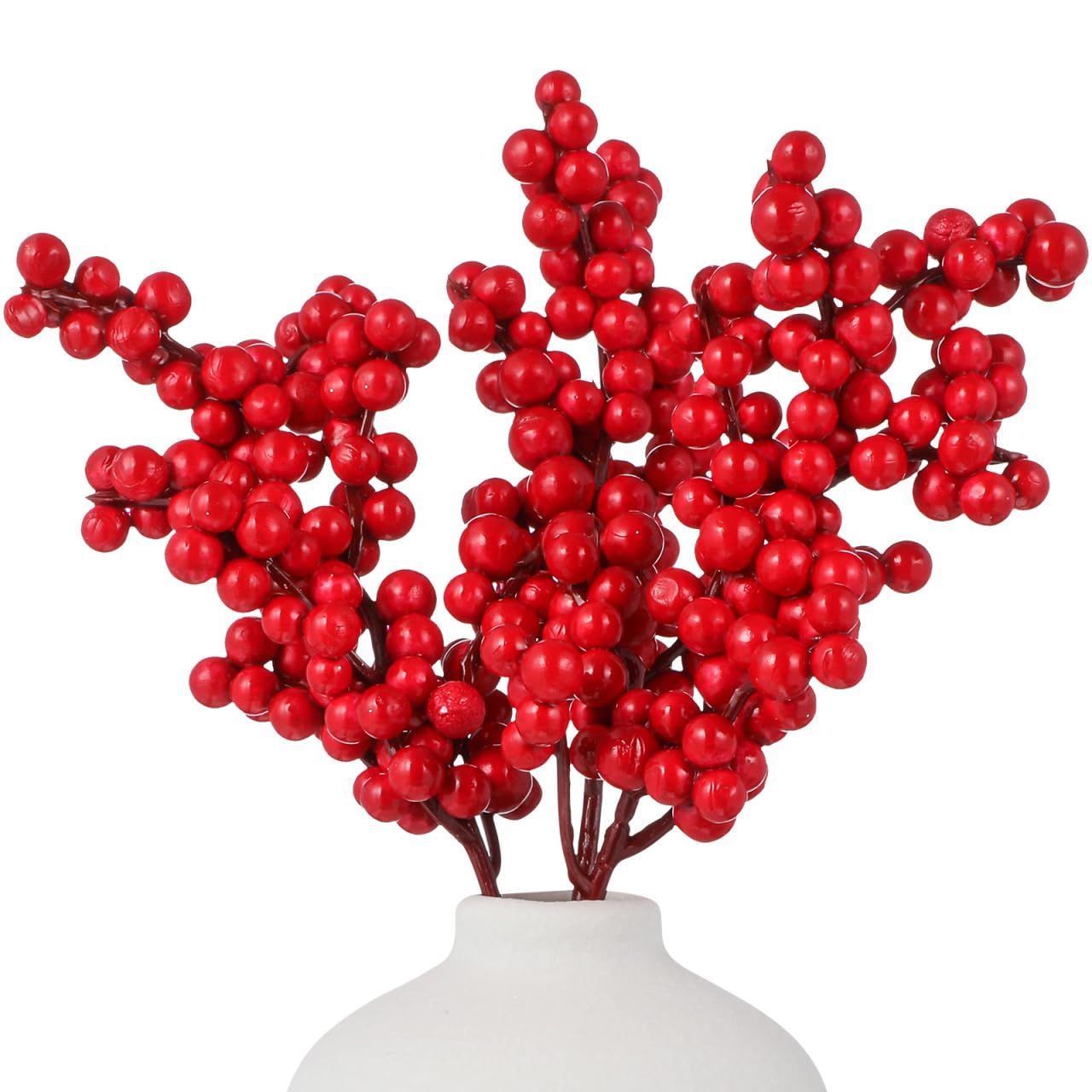 Homoyoyo 10pcs Artificial Christmas Flowers Christmas Bouquet Red Berries Artificial Tree Branches for Decoration Simulated Berry Faux Home Decor Bouquet Decor Bride Holly Flower Branch