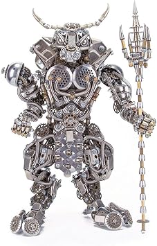LOCHE 3D Metal Puzzle Model Kits, 3D Metal Steampunk Mechanical Bull-Headed Man 3D Jigsaw Puzzle, 2500+ Pieces 3D Laser Puzzle DIY Assembly 3D Metal Model for Adults