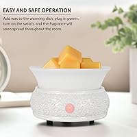 Vista 3 de mocosa Calentador de cera derretida para calentador de velas de cerámica perfumada, quemador de cera de fragancia para el hogar, regalos para Blanco