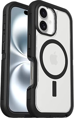 OtterBox iPhone 16 Plus Phone Case Defender Series XT – Rugged, MagSafe Compatible, Military-Grade Drop Protection, Shockproof, Raised Edges – Dark Side – Non-Retail Packaging