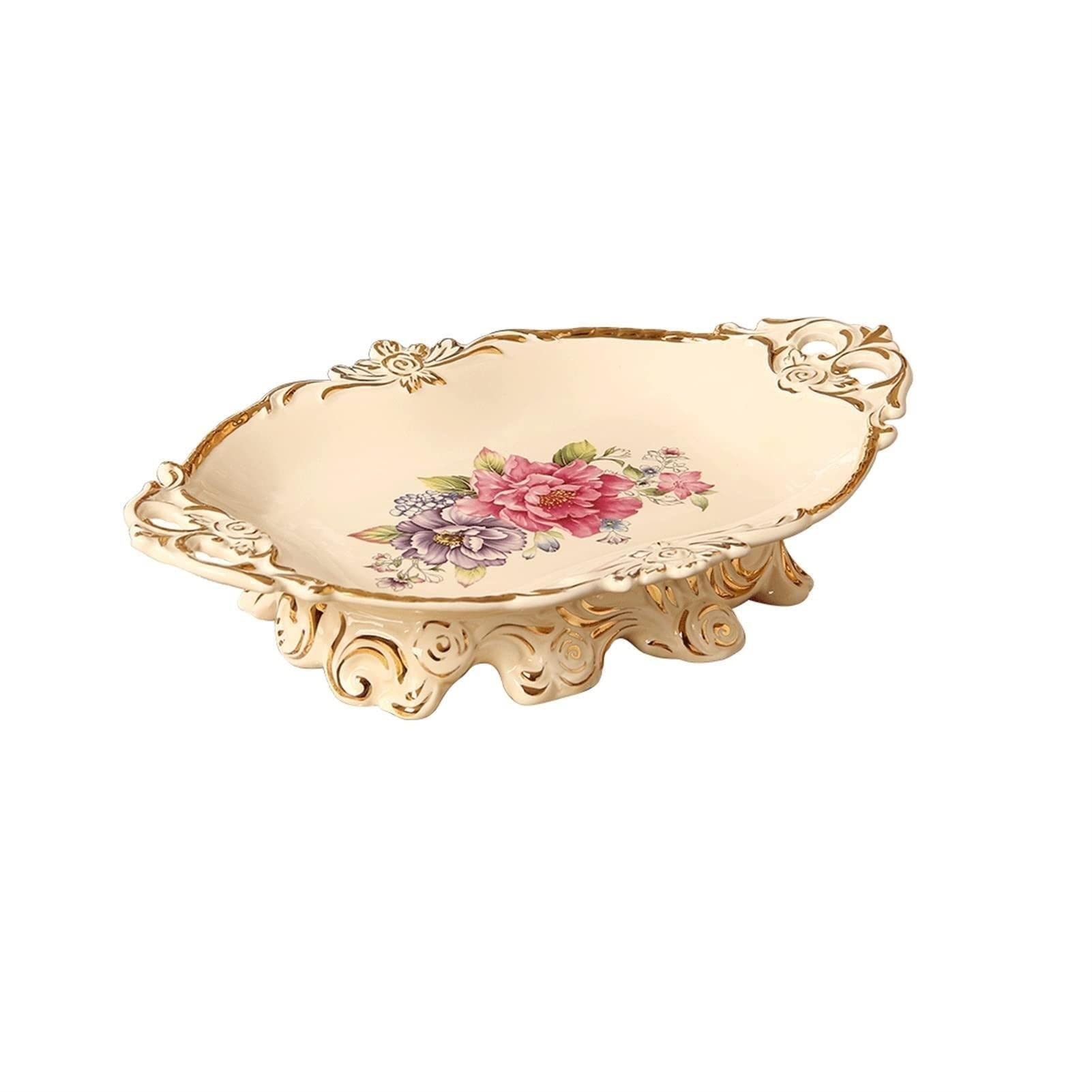 ZTCHSENZT Ceramic Serving Fruit Snacks Plates, Fruit Tray, Centerpiece Bowls, Dinning Room Fruit Basket