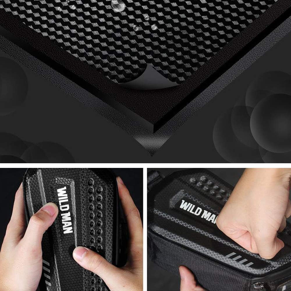 WILD MAN 1.2L Cycling Waterproof Hard Shell Bike Saddle Bag Under Seat for Road Mountain Bicycle Cycling