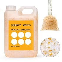 wisedry 2,2 kg di Perle di Gel di silice Riutilizzabili con indicatore di Colore Essiccante di Gel di silice Ricaricabile Bulk con 10 PC di Sacchetti in Organza con Coulisse