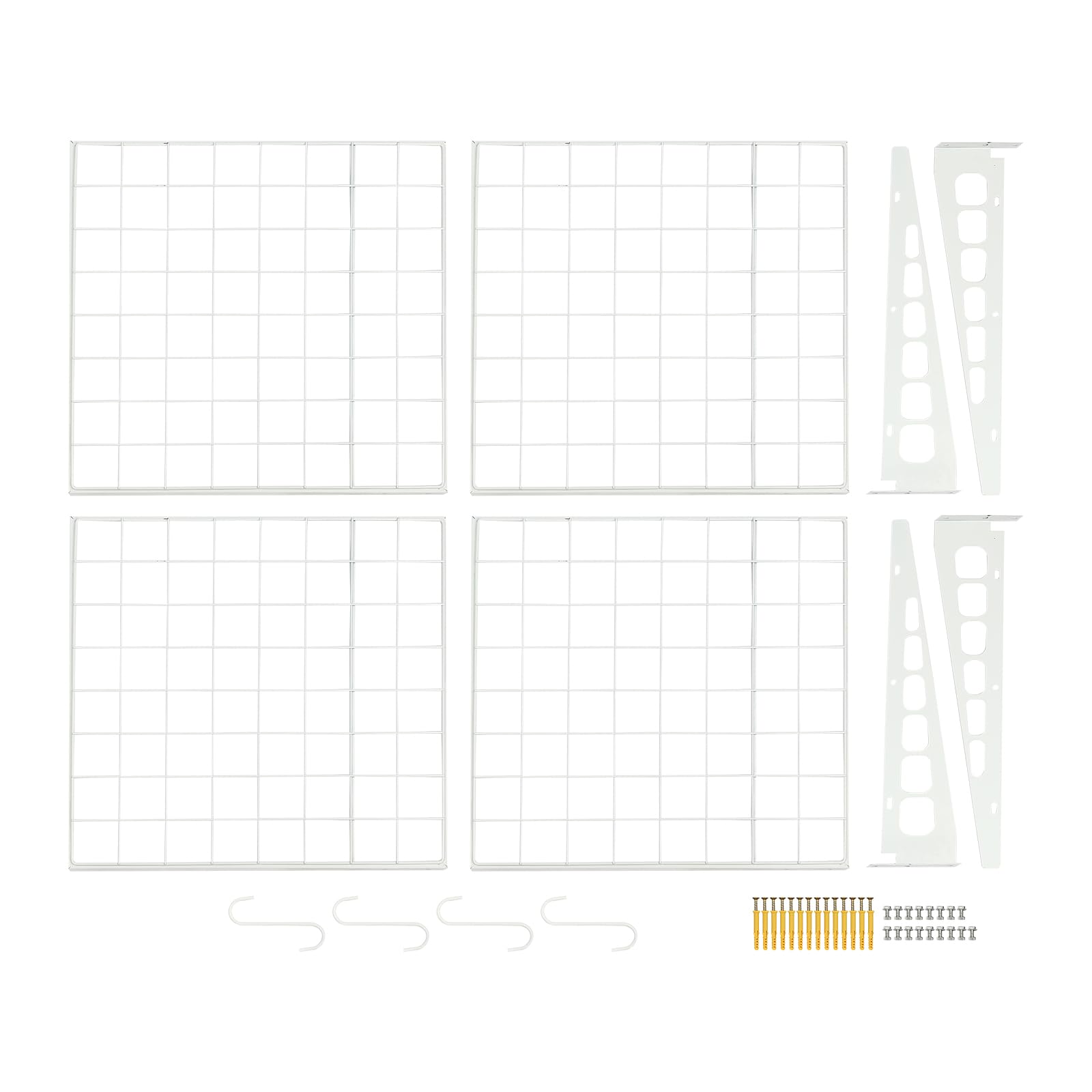 QIUTMER 2pack-2x4ft Garage Shelving Garage Storage 440 lbs 24-inch-by-48-inch Wall Wall Mounted Floating Shelves Heavy Duty Sturdy Wall Shelves Metal Floating Storage Racks with Hooks White