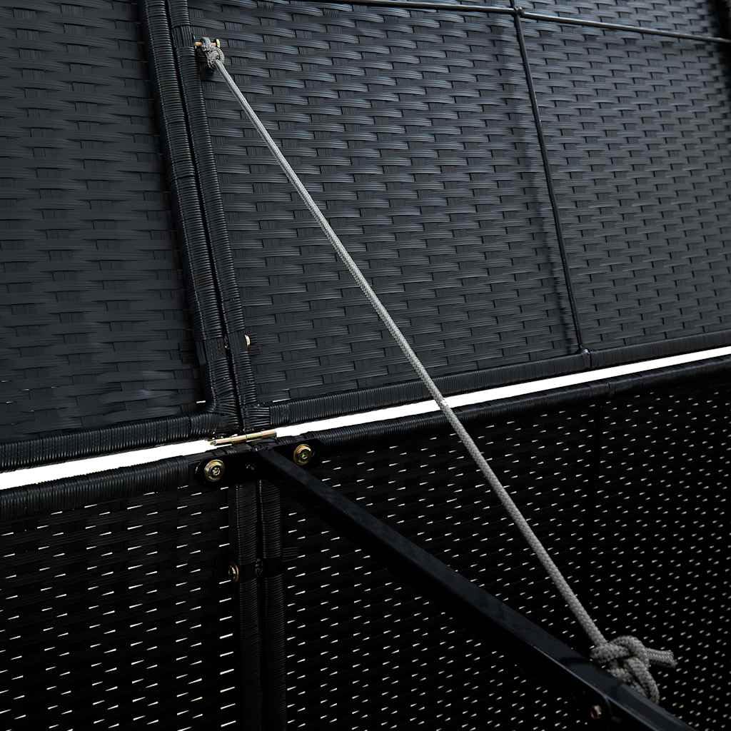 vidaXL Mülltonnenbox 2er Poly Rattan Gerätebox Müllbox Mülltonnenverkleidung