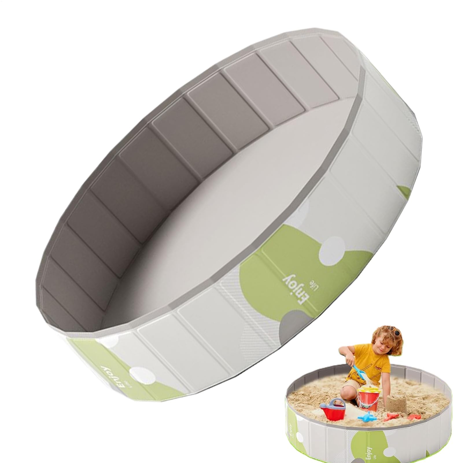 Faltbarer Hundepool, nicht aufblasbares Watbecken, tragbare Haustier-Badewanne, faltbarer Vorratstank für Baby, Bad, Spielen, Outdoor, Indoor, Hinterhof, Camping, Park, 80 x 20 cm