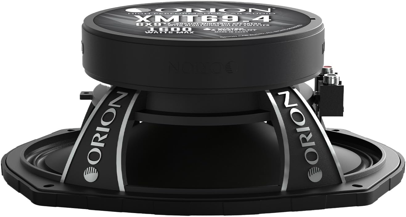 Orion XMT69.4 Water-Resistant 6x9” Midrange Speaker w/Neodymium Bullet Tweeter, 1600W Max, 400W RMS, 4 Ohm – All-Weather Pro Audio for Cars, Boats, Motorcycle, Jet Skis, ATVs & Powersports (Pair)