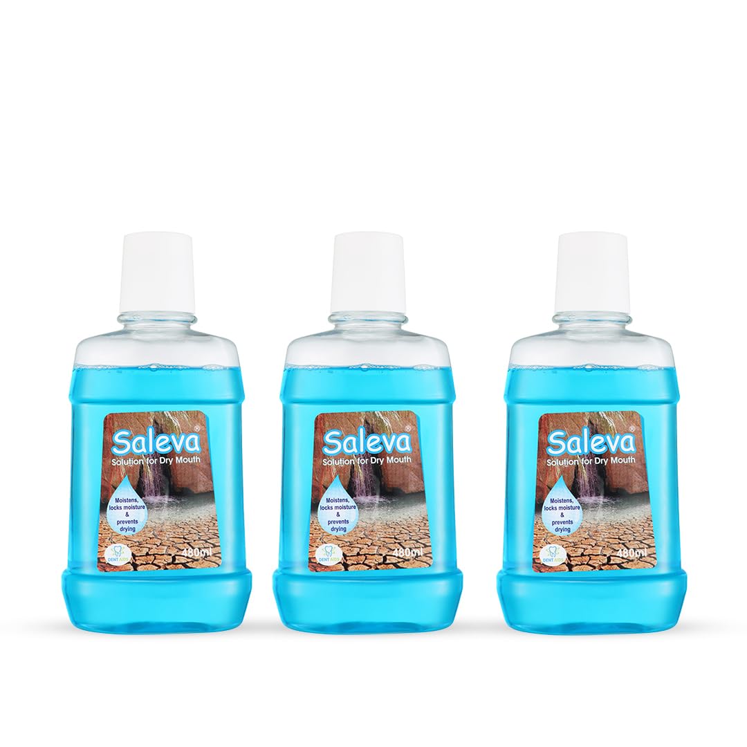 Saleva Solution for Dry Mouth | Moisturizes Oral Tissues, Relieves Dryness, Freshens Breath & Supports Oral Comfort | 480 ml Each | Pack of 3