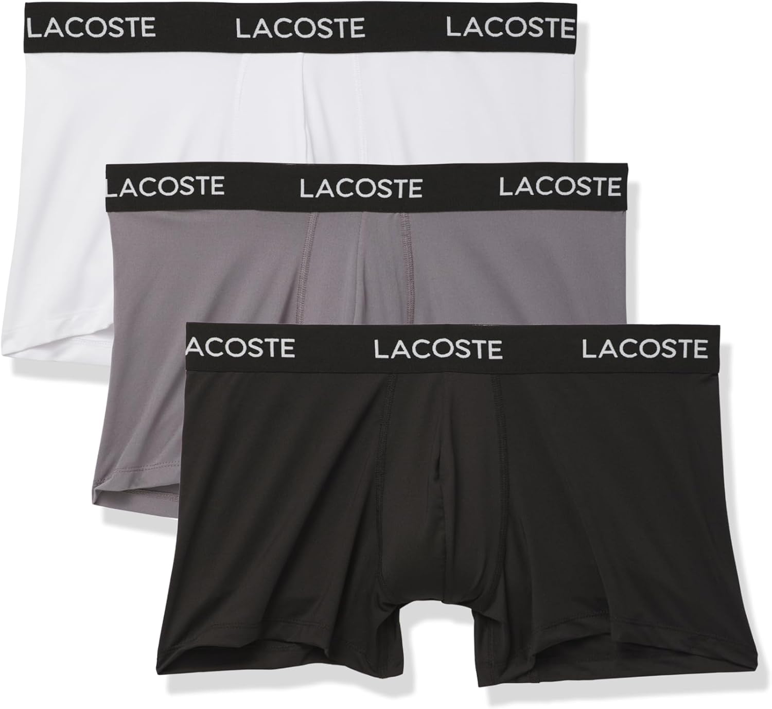 Lacoste Men's Recycled Microfiber Ultra Dry Trunks, 3-pack