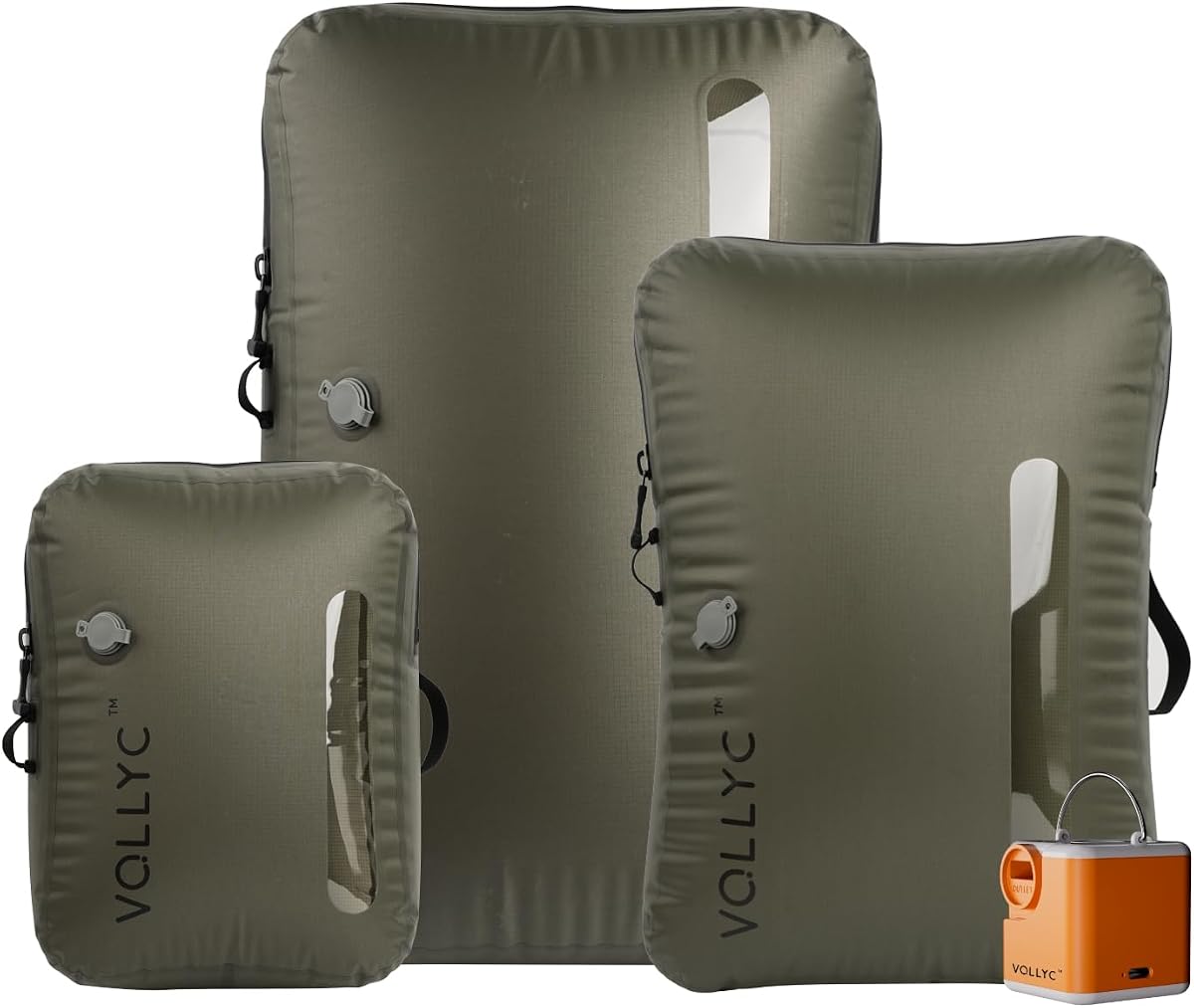 Bolsas de viaje al vacío 4 en 1 con bomba inalámbrica, bolsas de embalaje de compresión para equipaje y equipaje de mano, nailon antidesgarro impermeable, almacena más de 50 prendas, elementos esenciales de viaje listos para TSA