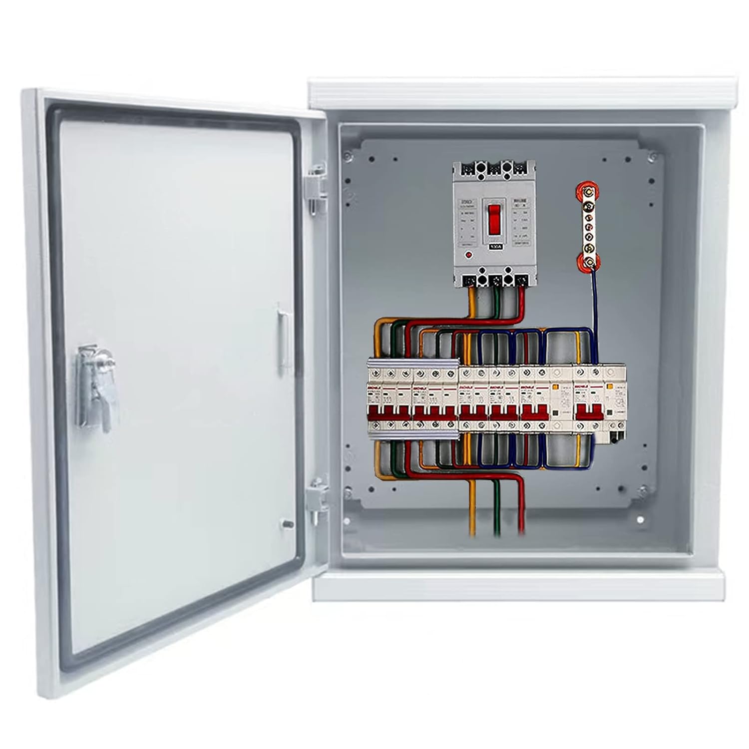 Cold Rolled Steel Electrical Box 20'' x 16'' x 8'' Outdoor/Indoor 1mm/0.04″ Thick Cold Rolled Aluminum Alloy Eyebrow Electrical Enclosure Box 20" H x 16" W x 8" D with Mounting Plate IP66 Weatherproof