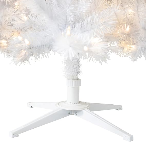 Treetopia Moonlight White 6-Foot-Tall Artificial Slim Unlit Christmas Tree Colorful Holiday Decoration with Premium White Stand & Easy Assembly